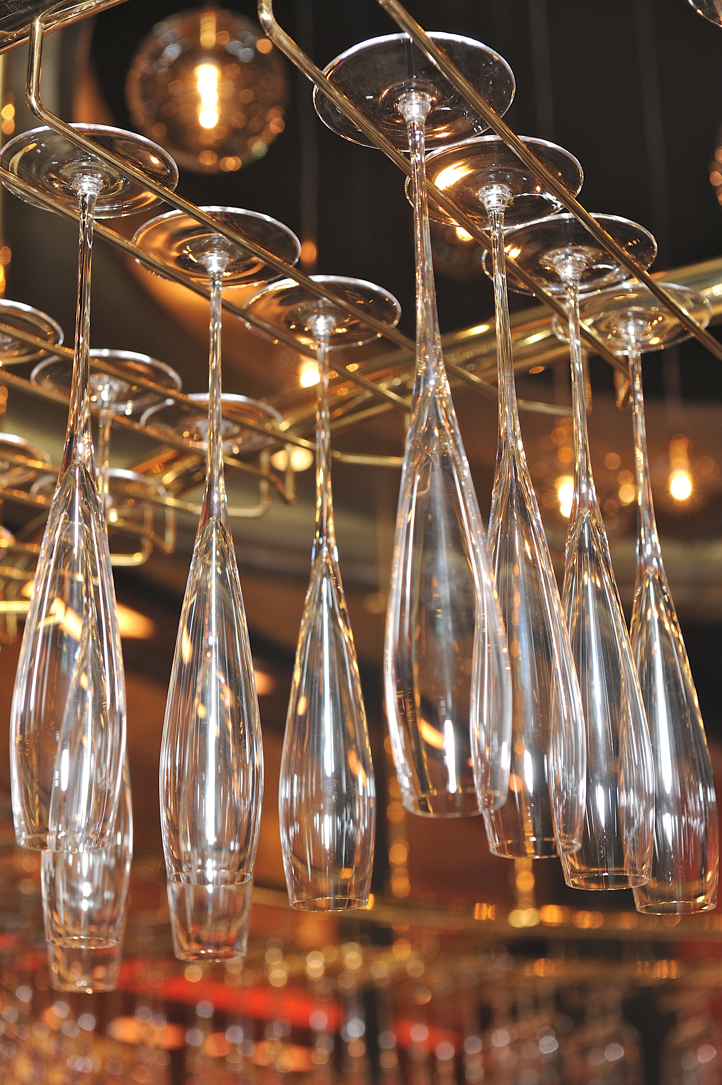 Polished Brass Wine Glass Stemware Rods