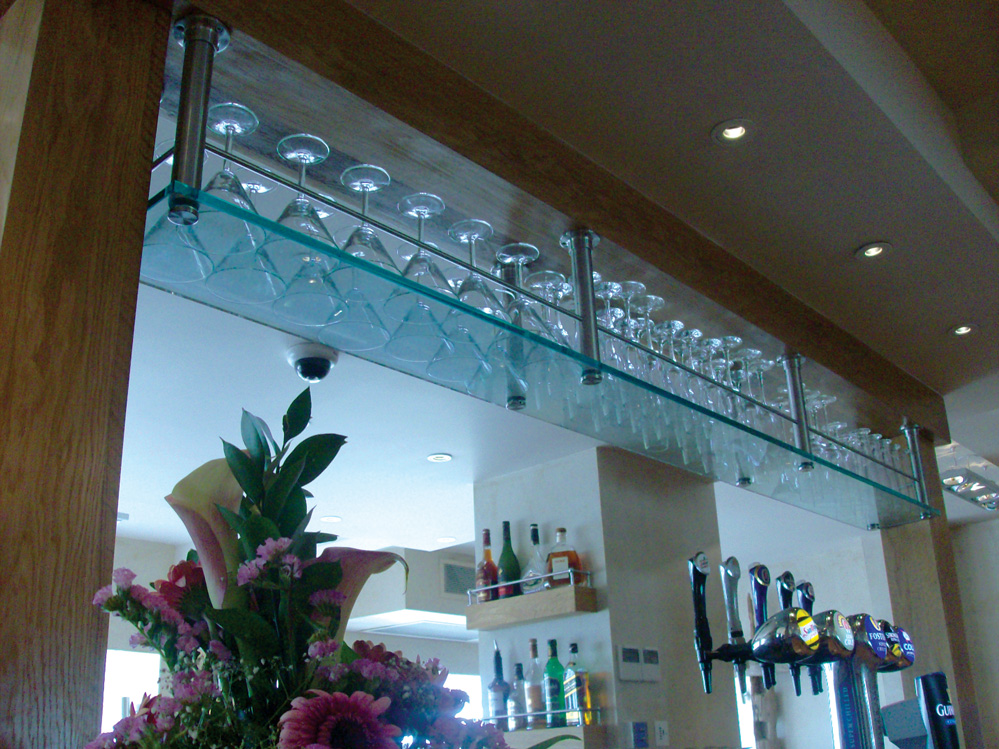 Overbar Glass Racks Bar Fittings, Ceiling Hanging Glass Shelves Design